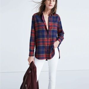 Madewell Flannel Oversized Ex-Boyfriend Shirt in Lewis Plaid